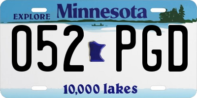 MN license plate 052PGD