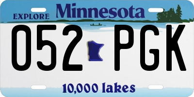 MN license plate 052PGK