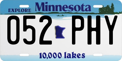 MN license plate 052PHY