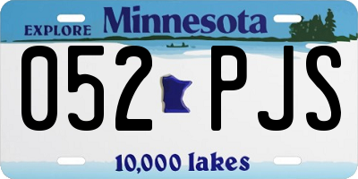 MN license plate 052PJS