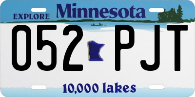 MN license plate 052PJT