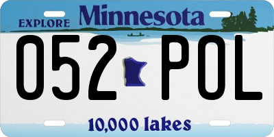 MN license plate 052POL