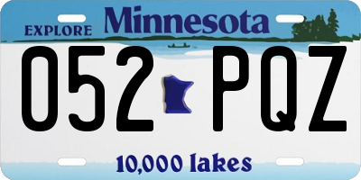 MN license plate 052PQZ