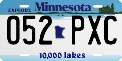 MN license plate 052PXC