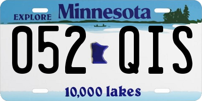 MN license plate 052QIS