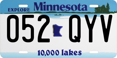 MN license plate 052QYV
