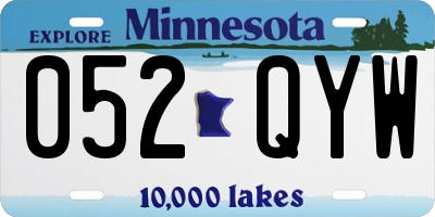 MN license plate 052QYW