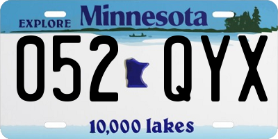 MN license plate 052QYX