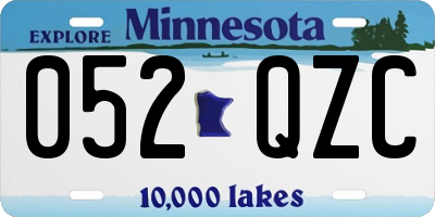 MN license plate 052QZC
