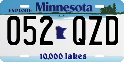MN license plate 052QZD