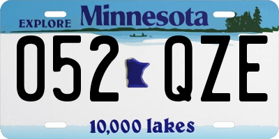 MN license plate 052QZE