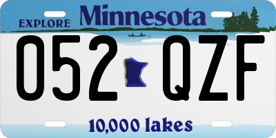 MN license plate 052QZF