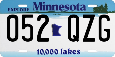 MN license plate 052QZG