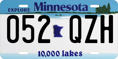 MN license plate 052QZH