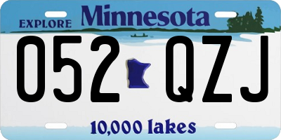 MN license plate 052QZJ