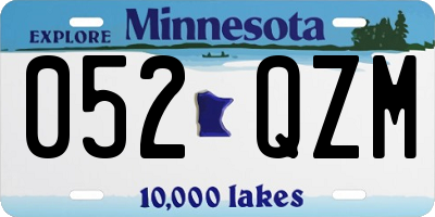 MN license plate 052QZM