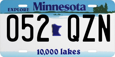 MN license plate 052QZN