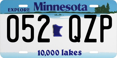 MN license plate 052QZP