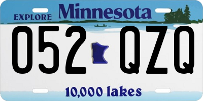 MN license plate 052QZQ