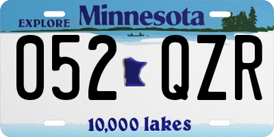 MN license plate 052QZR
