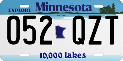 MN license plate 052QZT