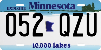 MN license plate 052QZU