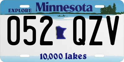 MN license plate 052QZV