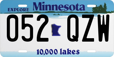 MN license plate 052QZW