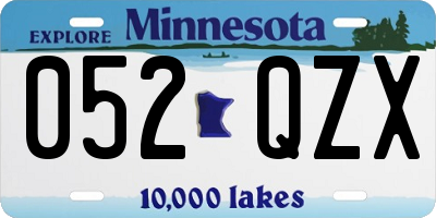 MN license plate 052QZX