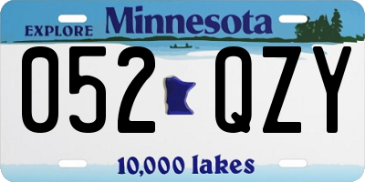 MN license plate 052QZY