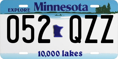 MN license plate 052QZZ