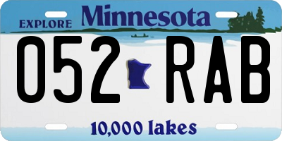 MN license plate 052RAB