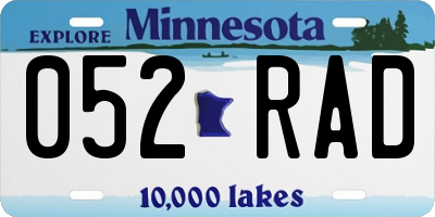 MN license plate 052RAD