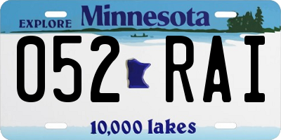MN license plate 052RAI