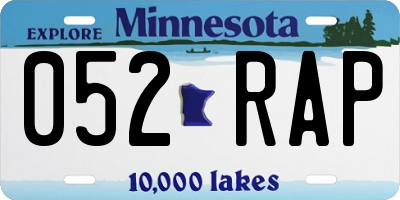 MN license plate 052RAP