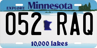 MN license plate 052RAQ