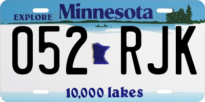 MN license plate 052RJK