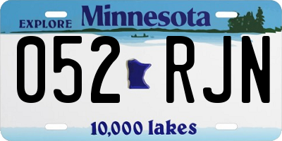 MN license plate 052RJN