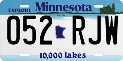 MN license plate 052RJW