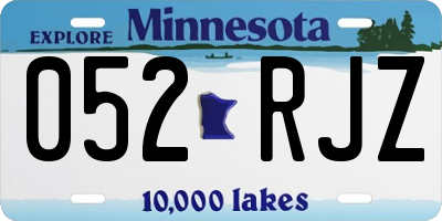 MN license plate 052RJZ