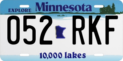 MN license plate 052RKF