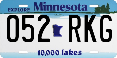 MN license plate 052RKG
