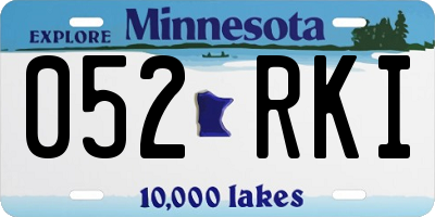 MN license plate 052RKI