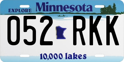 MN license plate 052RKK