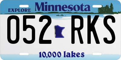 MN license plate 052RKS
