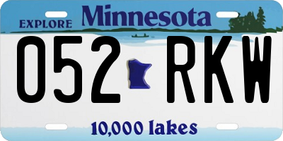 MN license plate 052RKW