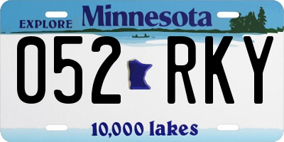 MN license plate 052RKY