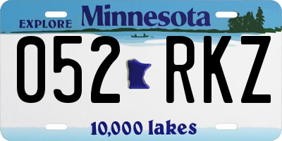 MN license plate 052RKZ