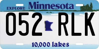 MN license plate 052RLK