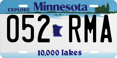 MN license plate 052RMA